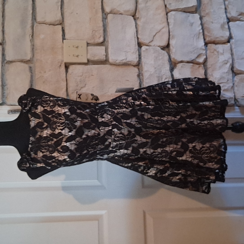 Black crochet lace fit and flare dress size 5
